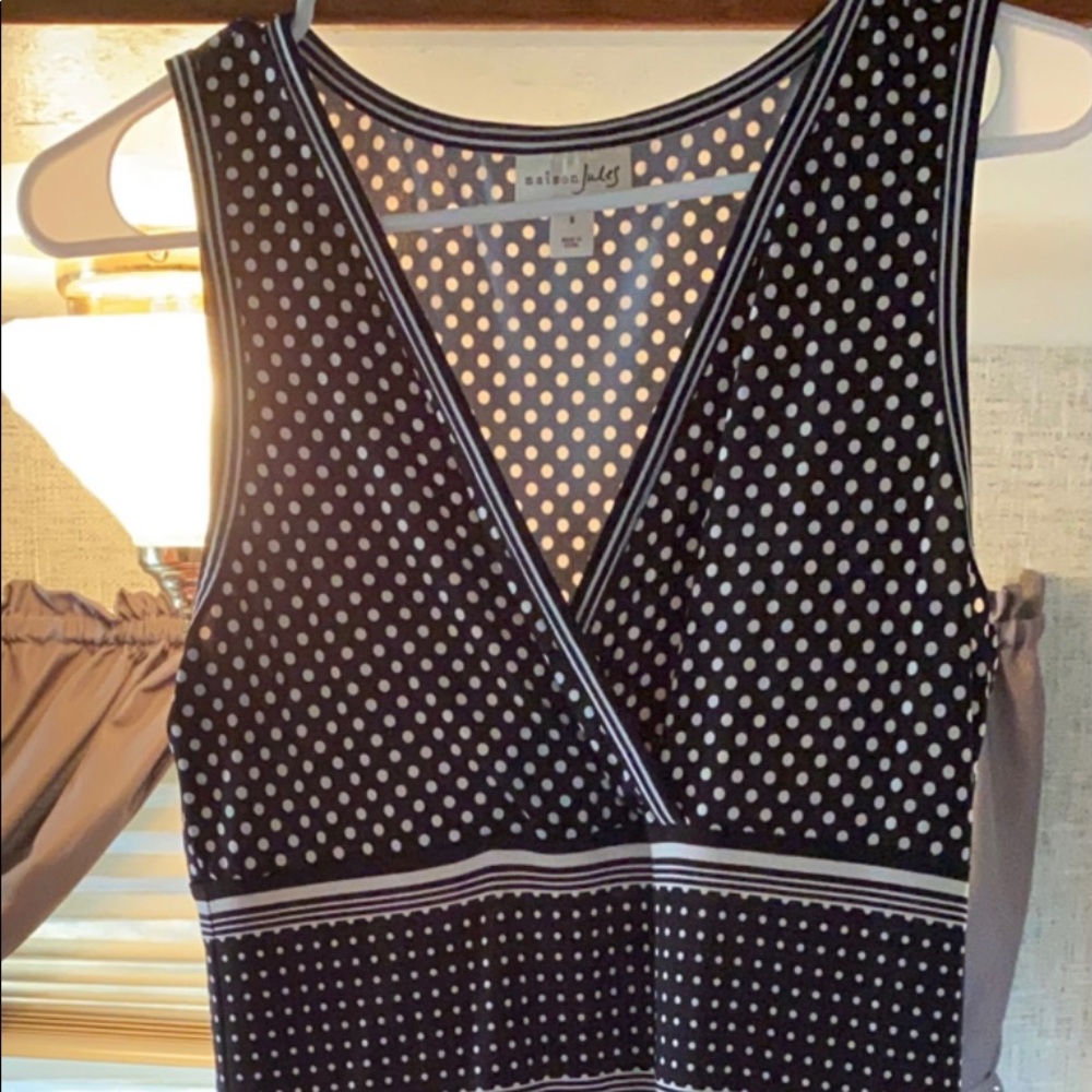 Madison Jules black and white polka dot dress